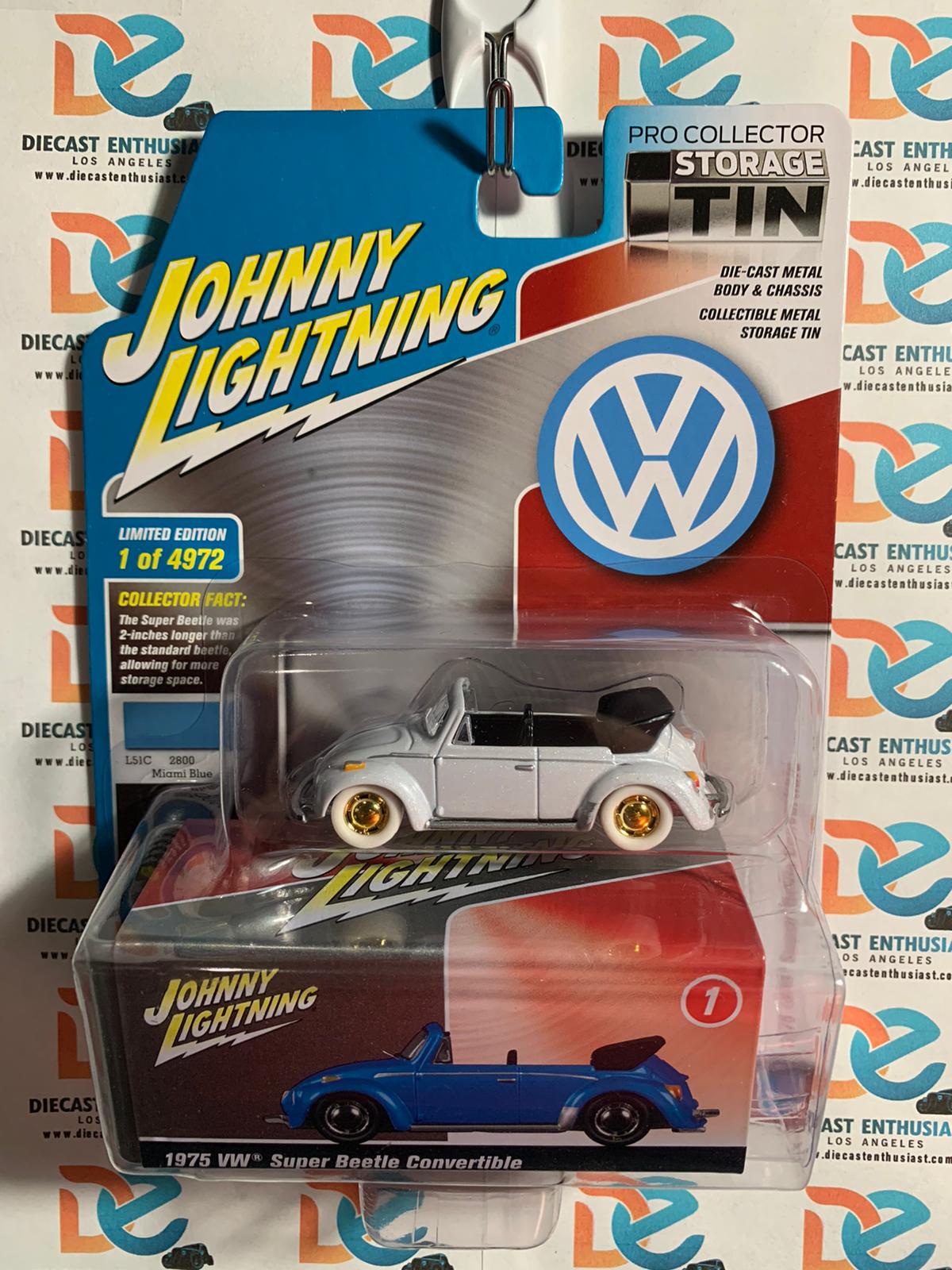 CHASE WHITE LIGHTNING JOHNNY LIGHTNING TIN 1975 VOLKSWAGEN BEETLE CONVERTIBLE