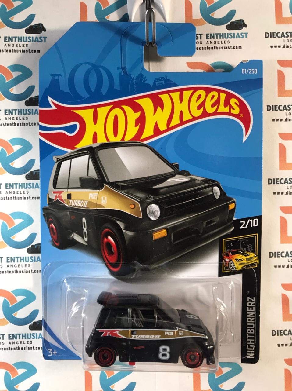 Hot Wheels 85 Honda City Turbo II Black International Card 1:64