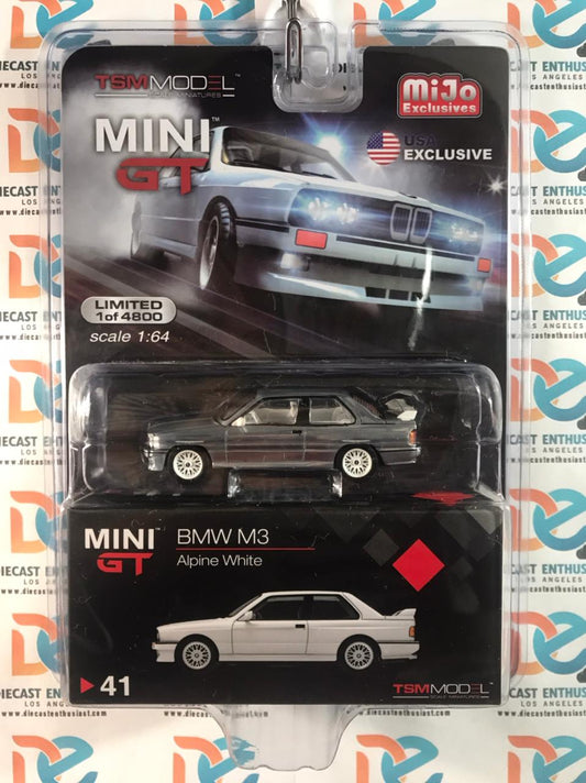 CHASE RAW Mini GT Mijo Exclusive 41 BMW M3 Alpine White 1:64