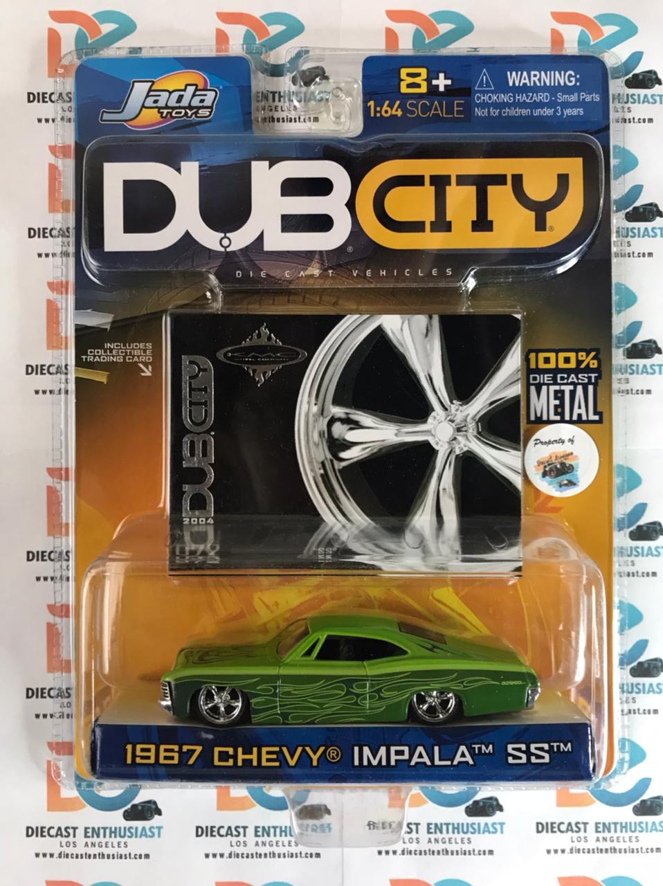 Jada Toys Dub City 1967 Chevy Impala SS Green Flames 1:64