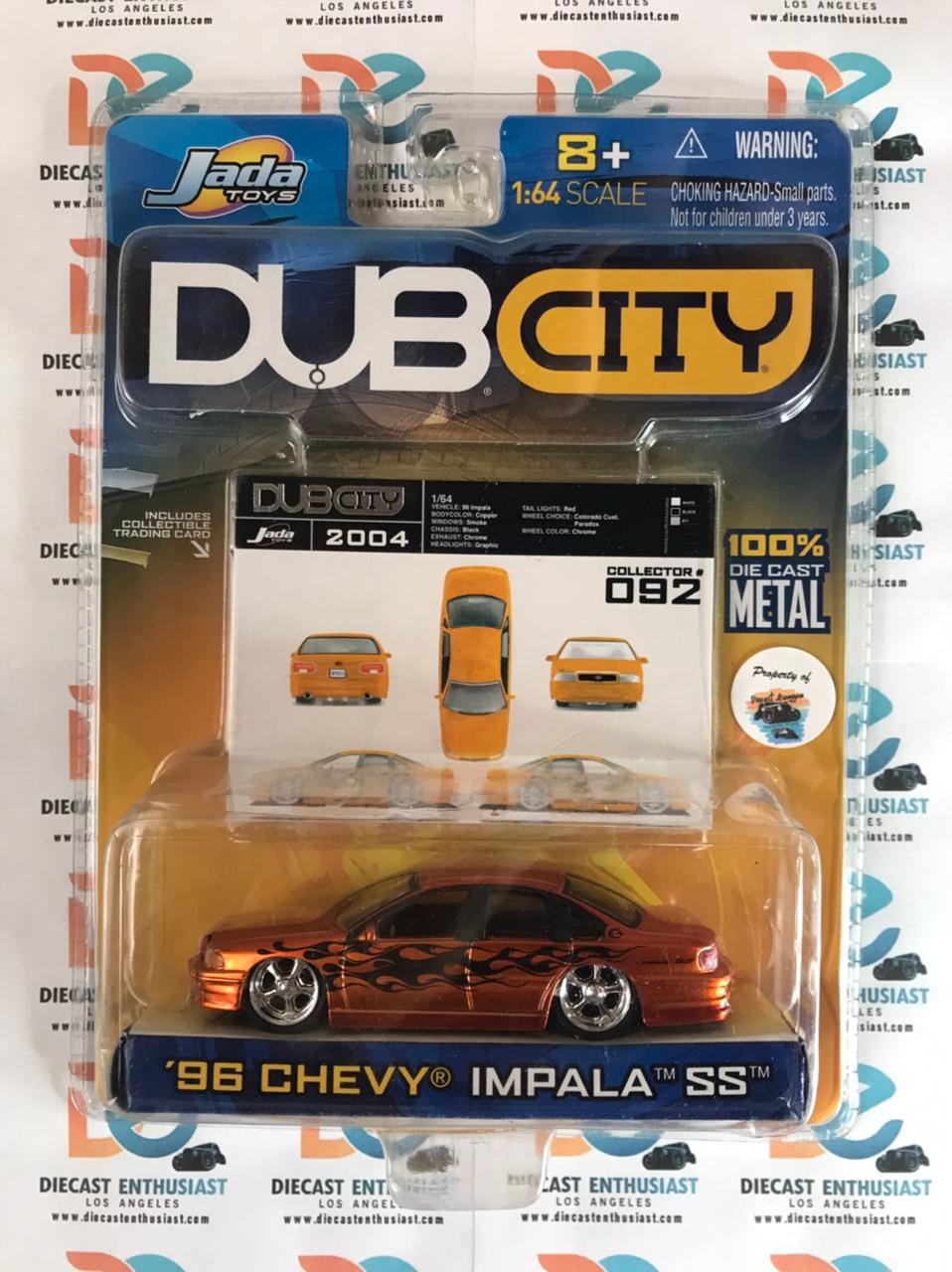 Jada Toys Dub City 96 Chevy Impala SS Orange Flames 1:64