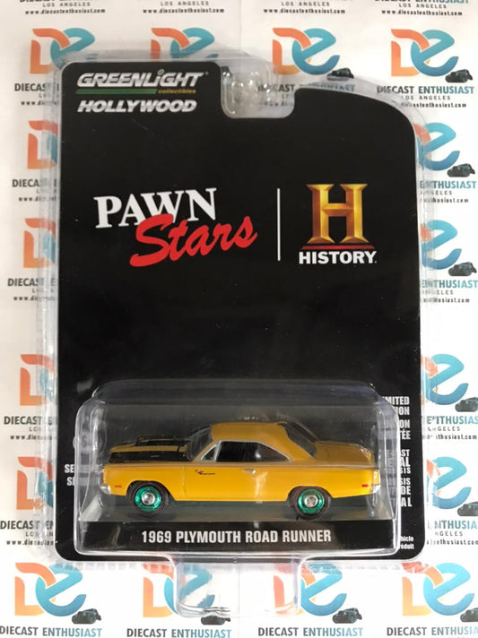 CHASE GREEN MACHINES Greenlight Pawn Stars 1969 Plymouth Road Runner Yellow 1:64