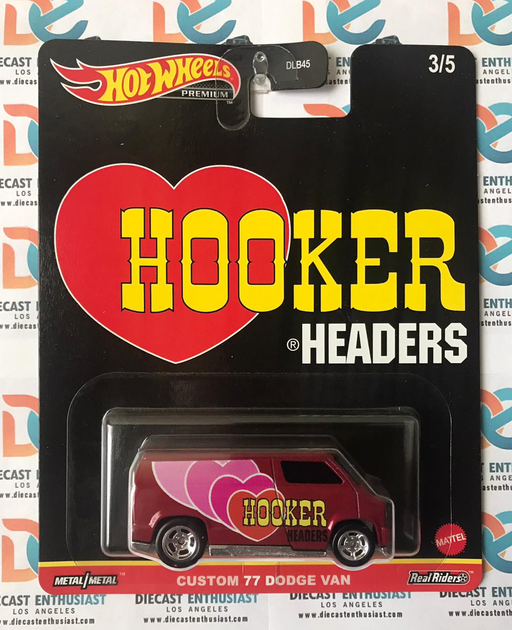 Hot Wheels Hooker  Headers Custom 77 Dodge Van Maroon 1:64