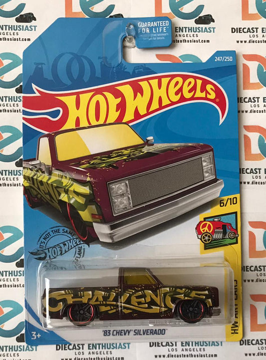 Hot Wheels 83 Chevy Silverado Graffity Maroon 1:64