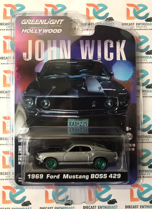CHASE GREEN MACHINES Greenlight John Wick 1969 Ford Mustang Boss 429 1:64
