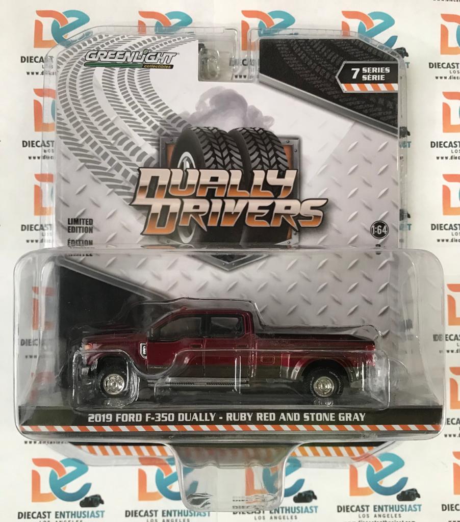 Greenlight Dually Drivers 2019 Ford F-350 Maroon 1:64