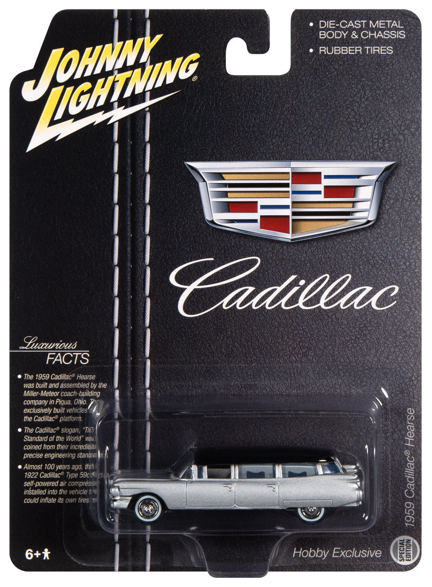 Johnny Lightning 1959 Cadillac Hearse Silver 1:64