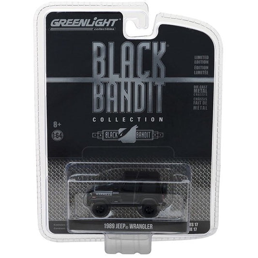Greenlight Black Bandit 1989 Jeep Wrangler 1:64