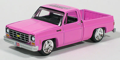 Auto World Diecastz Exclusives 1978 Chevy Cheyenne C10 Fleetside Pink 1:64