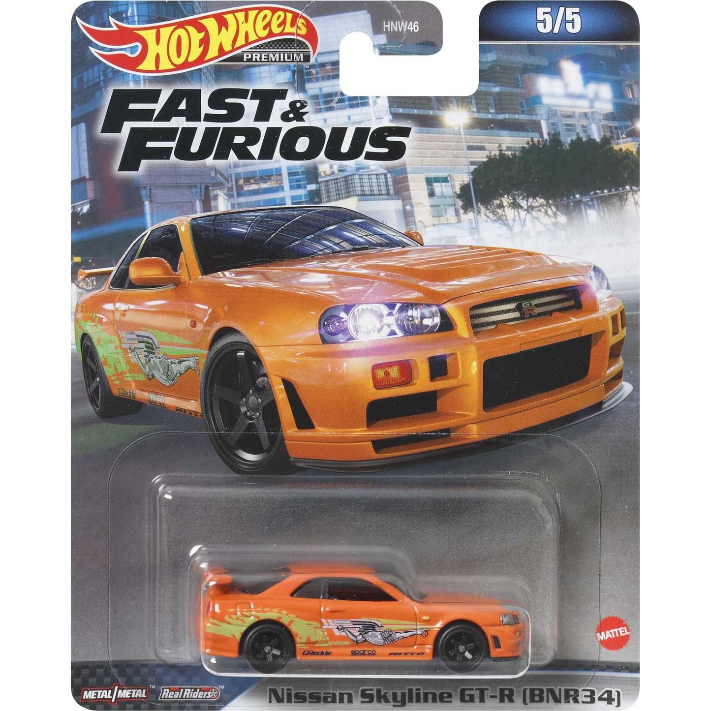 Hot Wheels Fast & Furious 2023 Nissan Skyline GTR BNR34 Orange 1:64