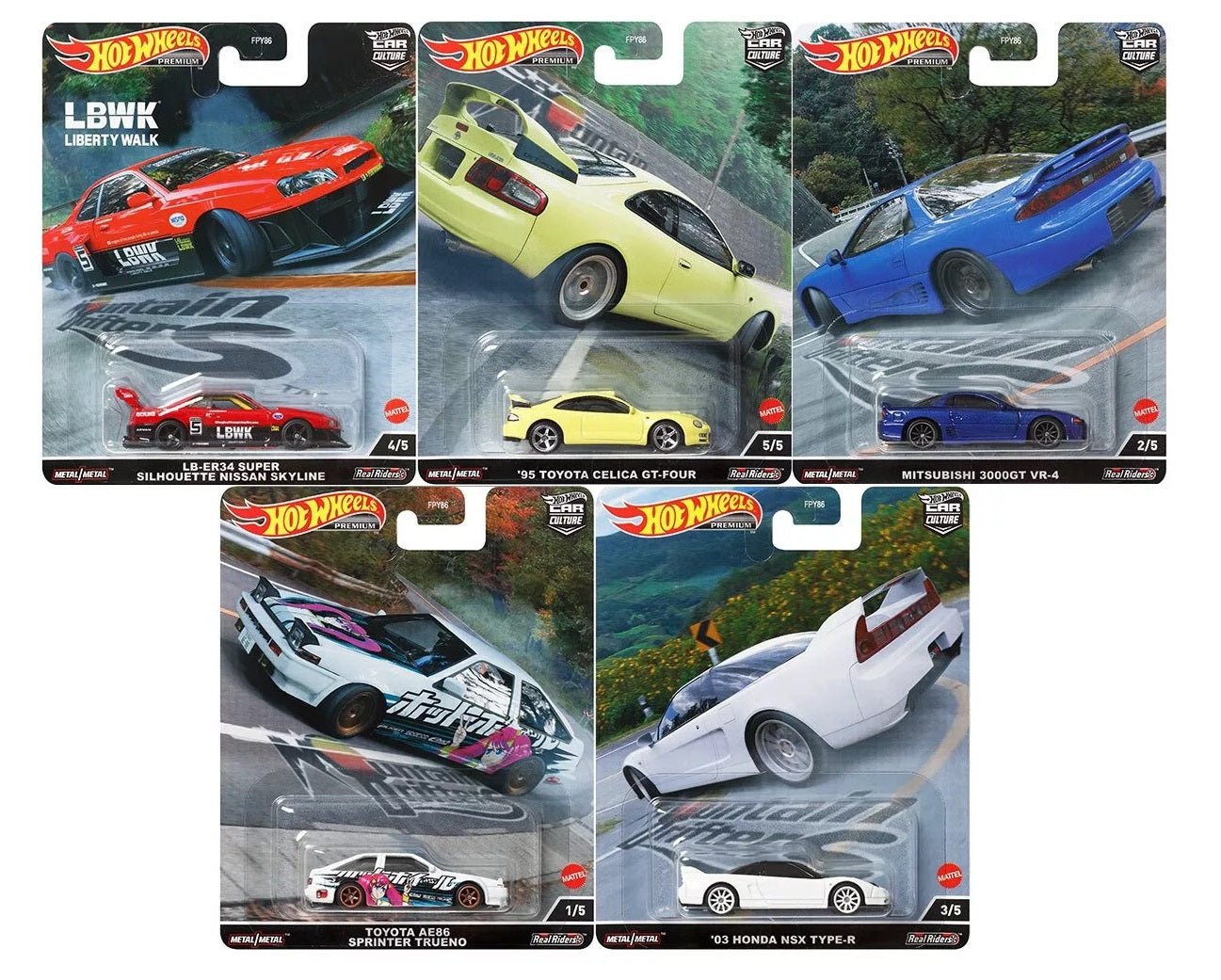 Hot Wheels Mountain Drifters Set of 5 1:64