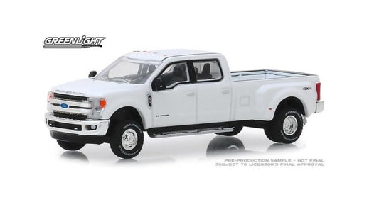 Greenlight Dually Drivers 2018 Ford F 350 Lariat White 1:64