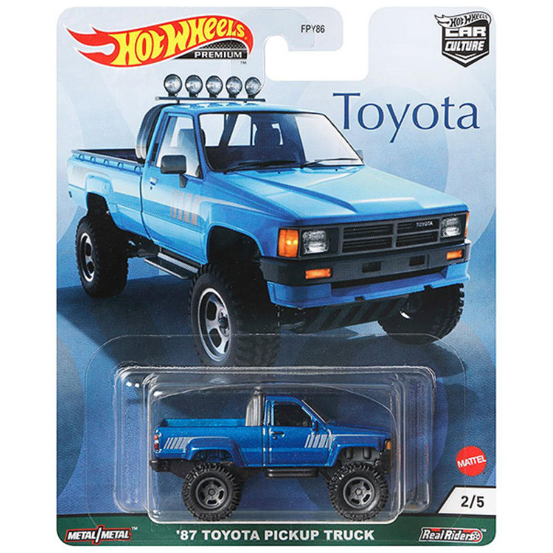 NEW LOOSE DAMAGE CARD & BUBBLE Hot Wheels 87 Toyota Pickup Truck Blue 1:64