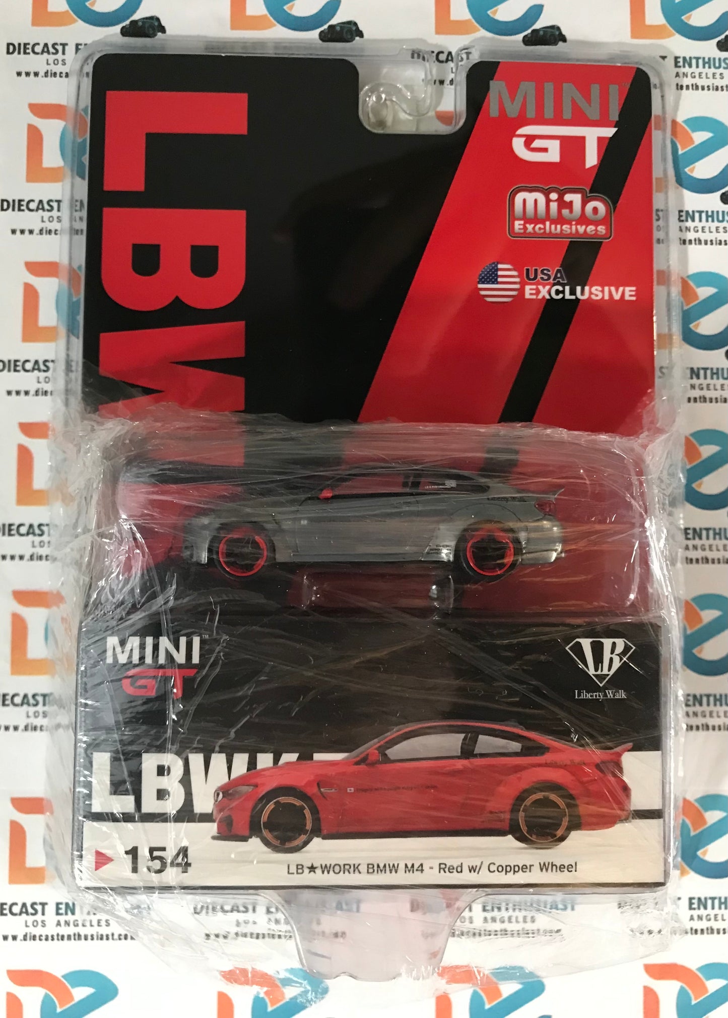 CHASE RAW Mini GT Mijo Exclusive 154 LBWK BMW M4 Red Copper Wheels 1:64