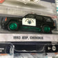 CHASE GREEN MACHINES Greenlight Hot Pursuit California Highway Patrol Police 1993 Jeep Cherokee Black White 1:64