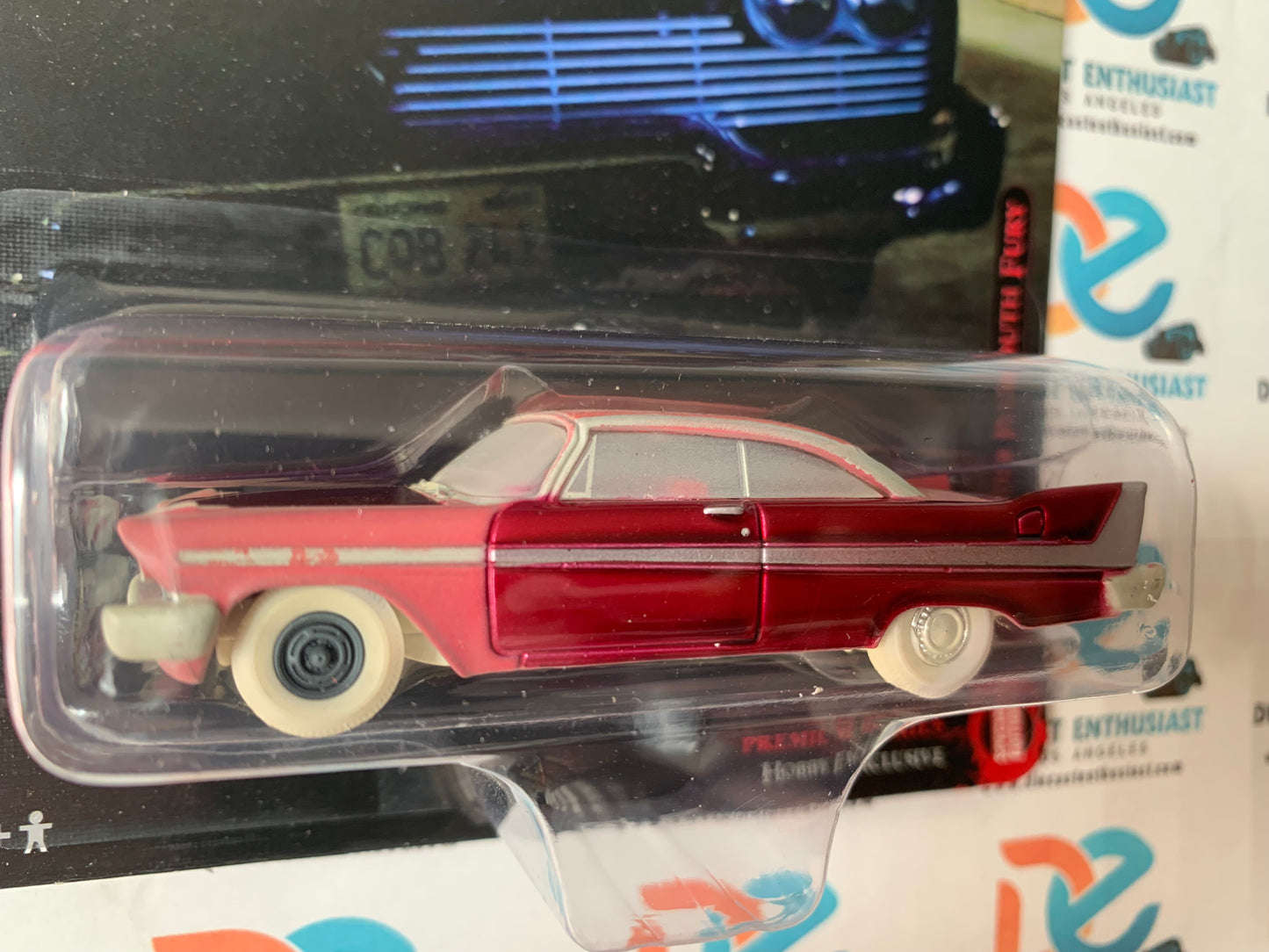 CHASE ULTRA RED Auto World Christine 1958 Plymouth Fury Red Dirty Version 1:64