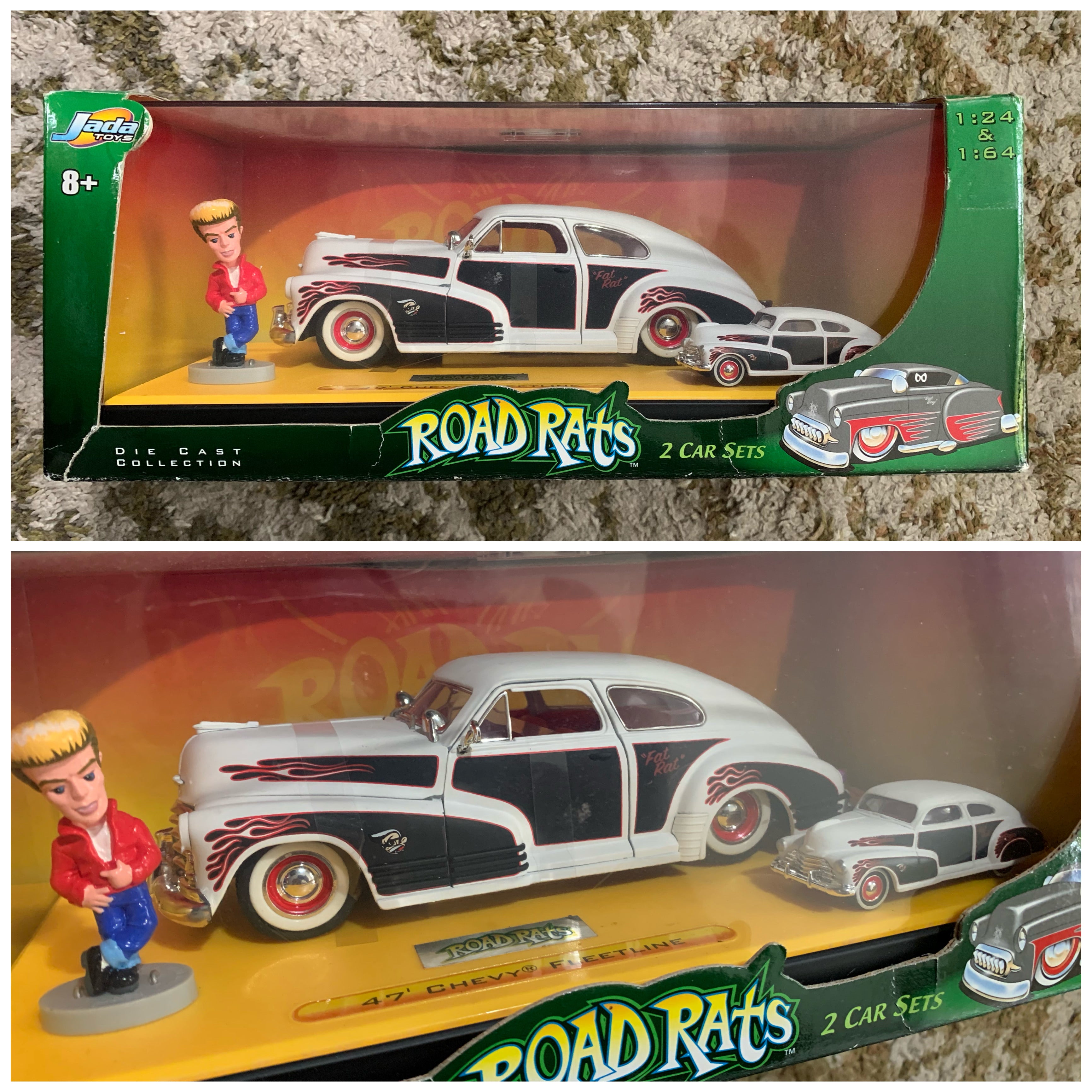 Jada Toys Road Rats 47 Chevy Fleetline 1:24 1:64 & Figure