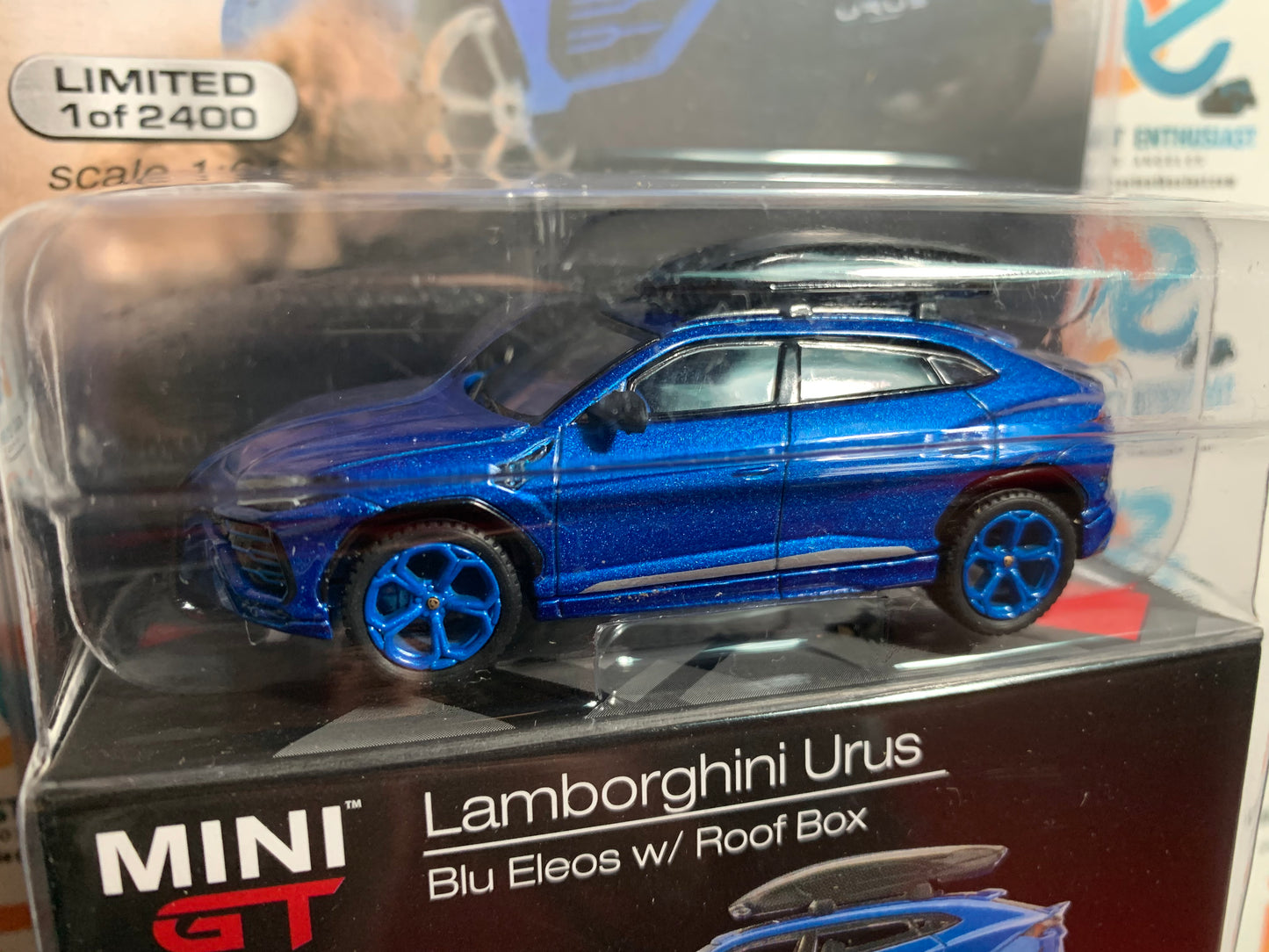 CHASE Mini GT Mijo Exclusive 172 Lamborghini Urus With Roof Box Blue 1:64