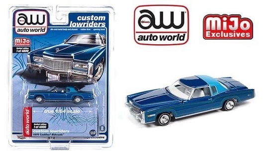 Auto World Custom Lowriders 1975 Cadillac Eldorado Blue 1:64