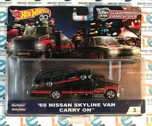 Hot Wheels Team Transport 69 Nissan Skyline Van Carry On Advan 1:64