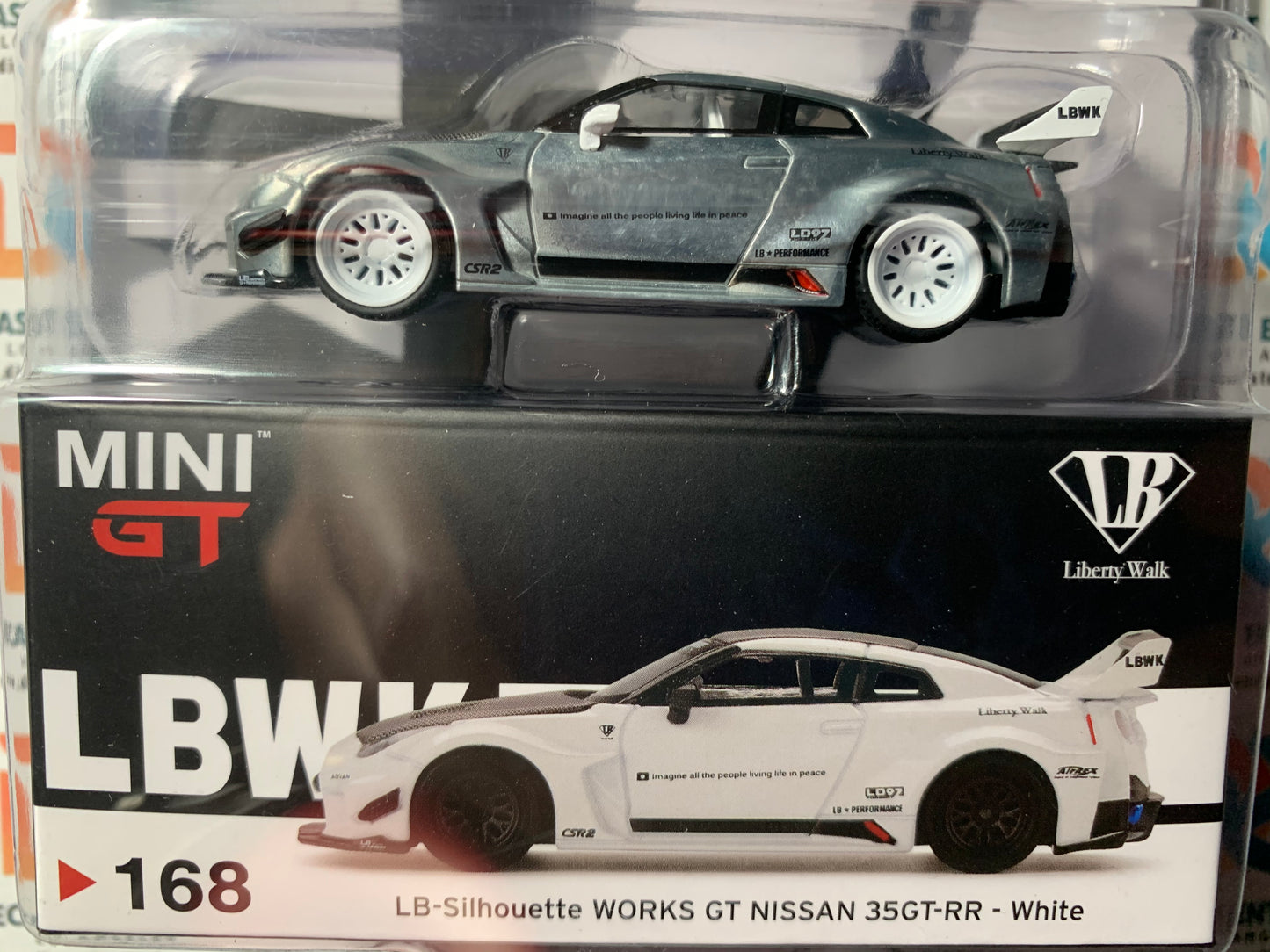CHASE Mini GT Mijo Exclusive 168 LB Silhouette Works GT Nissan 35GT RR White 1:64