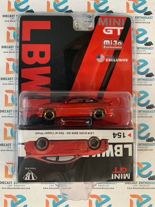 ERROR Mini GT Mijo Exclusives 154 BMW M4 Red With Copper Wheels 1:64
