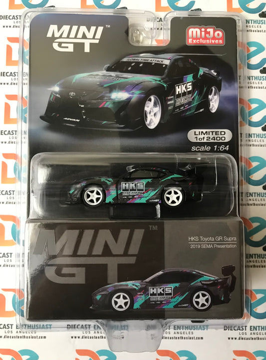 Mini GT Mijo Exclusive 212 Toyota GR Supra HKS 2019 SEMA Presentation 1:64