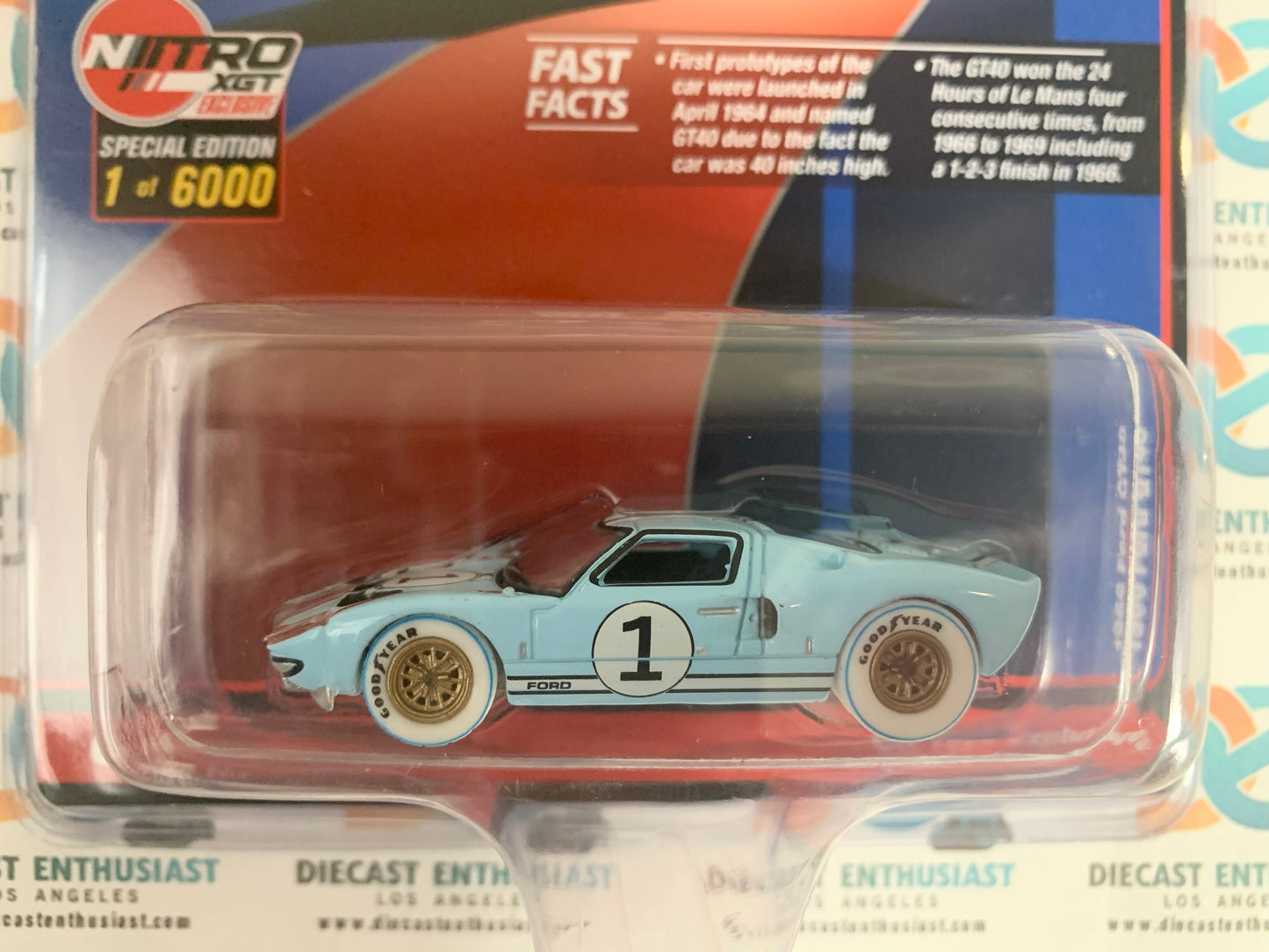 CHASE ULTRA RED Auto World Nitro XGT Exclusives 1966 Ford GT40 Gulf Oil Racing Color #1 1:64
