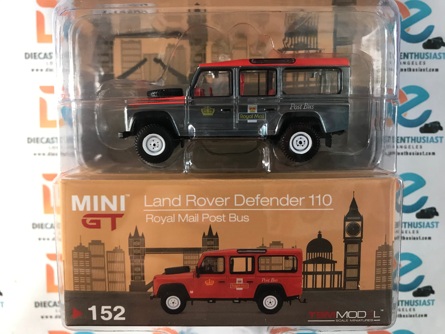 CHASE RAW Mini GT Mijo Exclusives 152 Land Rover Defender 110 Royal Mail Post Bus 1:64