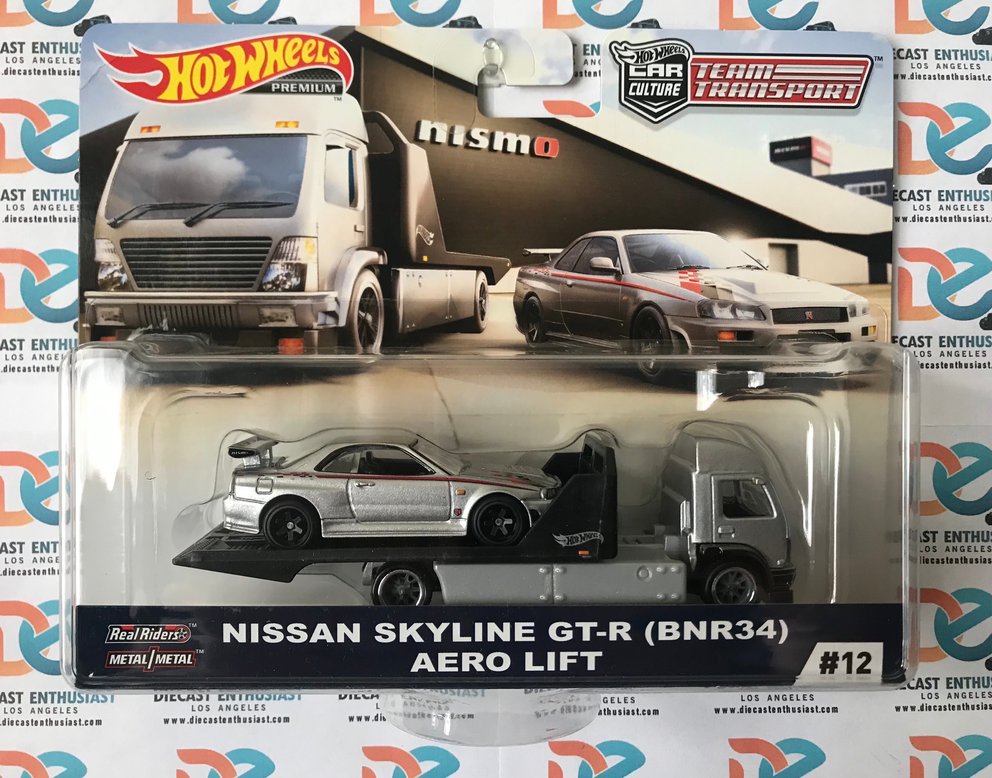 Hot Wheels Team Transport Nissan Skyline GTR BNR34 Aero Lift 1:64