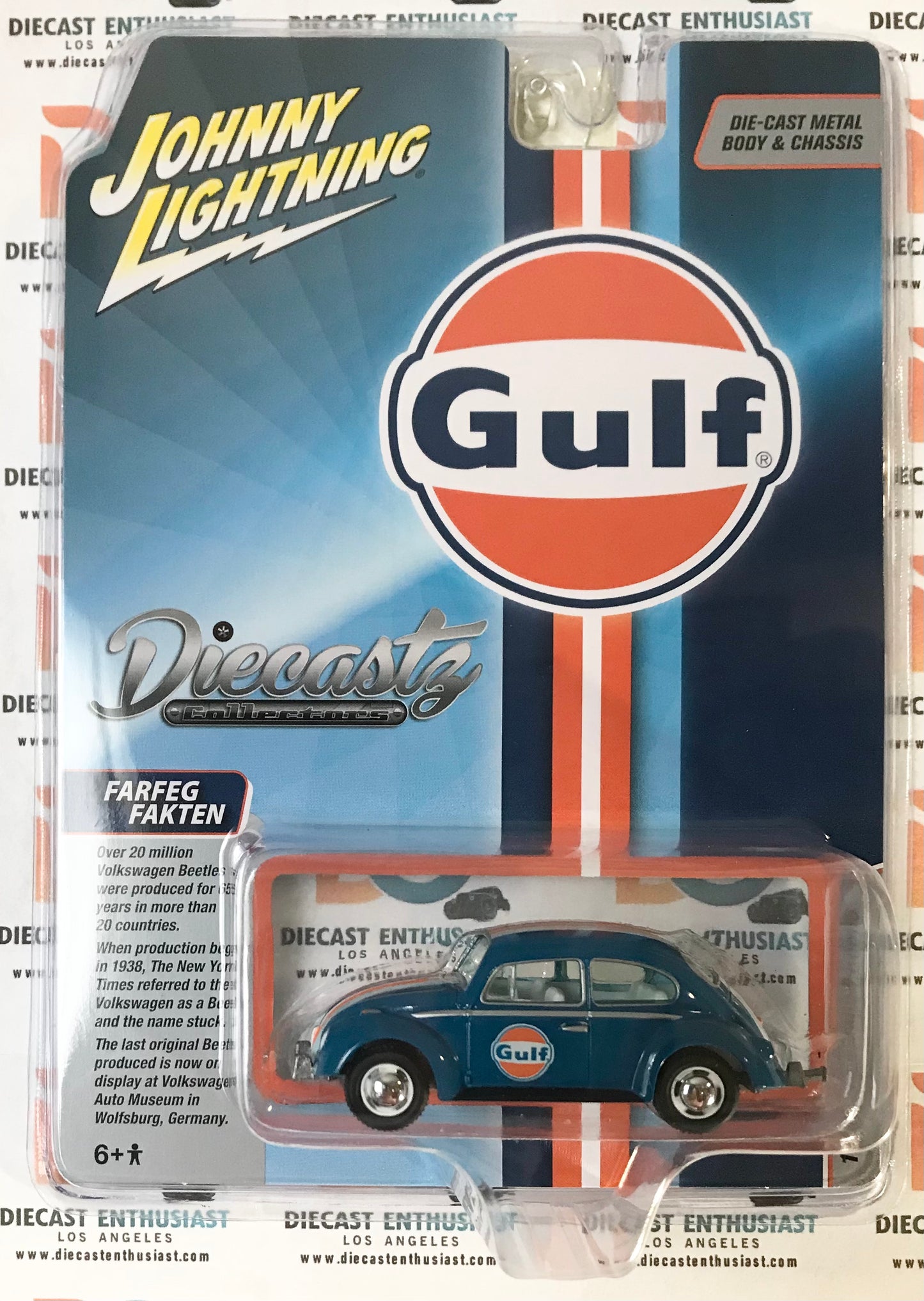 Johnny Lightning Diecastz Exclusives 1986 Volkswagen Beetle Gulf 1:64