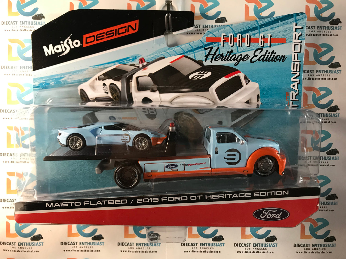 Maisto Elite Transport Heritage Edition Flatbed Ford GT Gulf Color 1:64