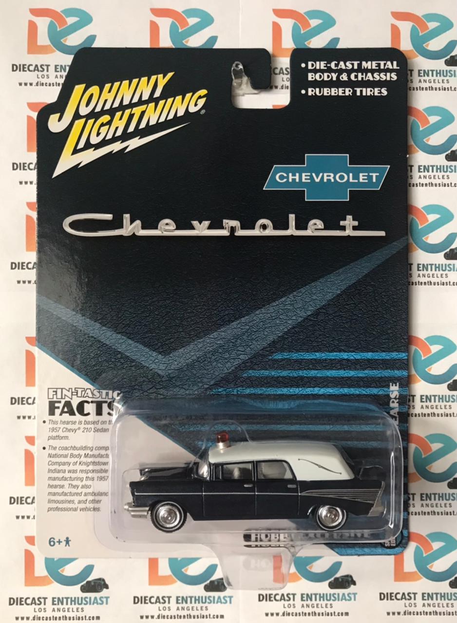 Johnny Lightning 1957 Chevy Hearse Ambulance Blue 1:64