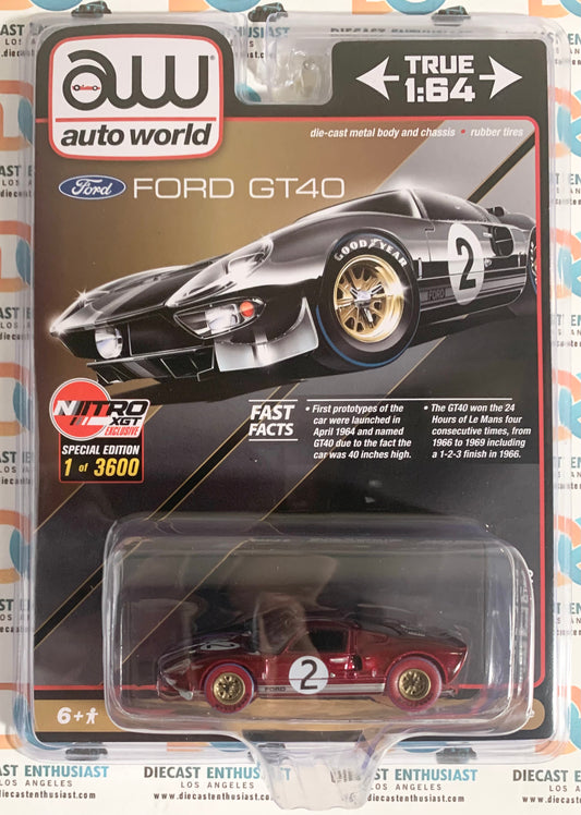 CHASE ULTRA RED Auto World Nitro XGT Exclusives 1966 Ford GT40 Black #2 1:64
