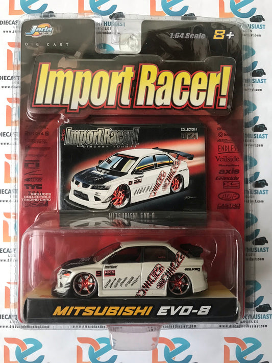 Jada Toys Import Racer! Mitsubishi Lancer Evolution VIII White 1:64