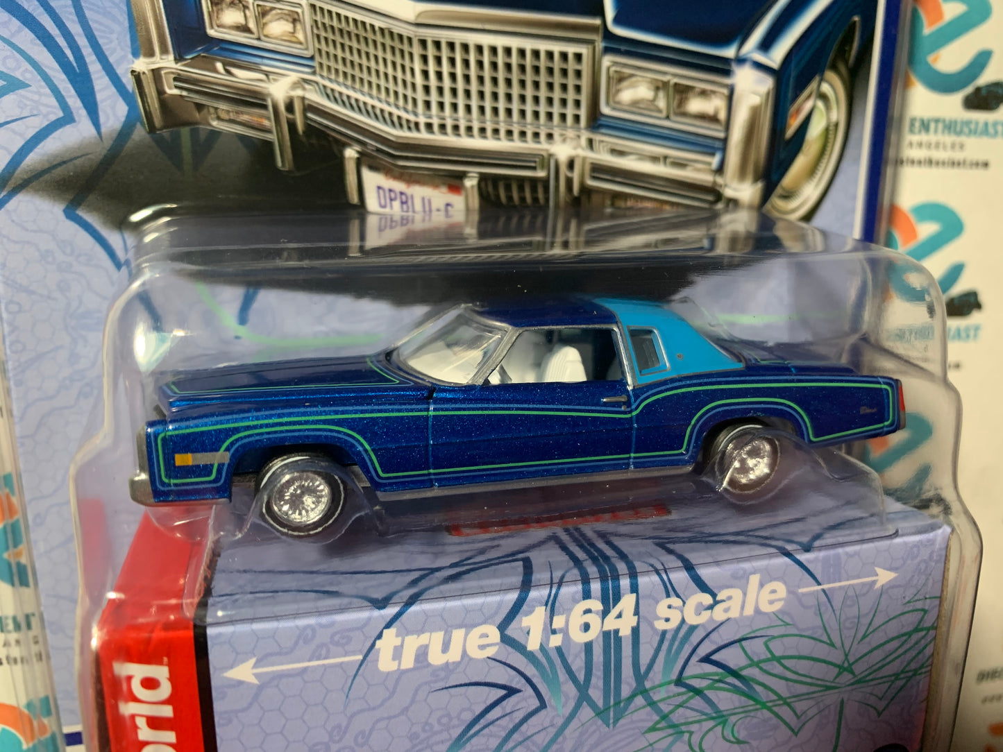 Auto World Custom Lowriders 1975 Cadillac Eldorado Blue 1:64
