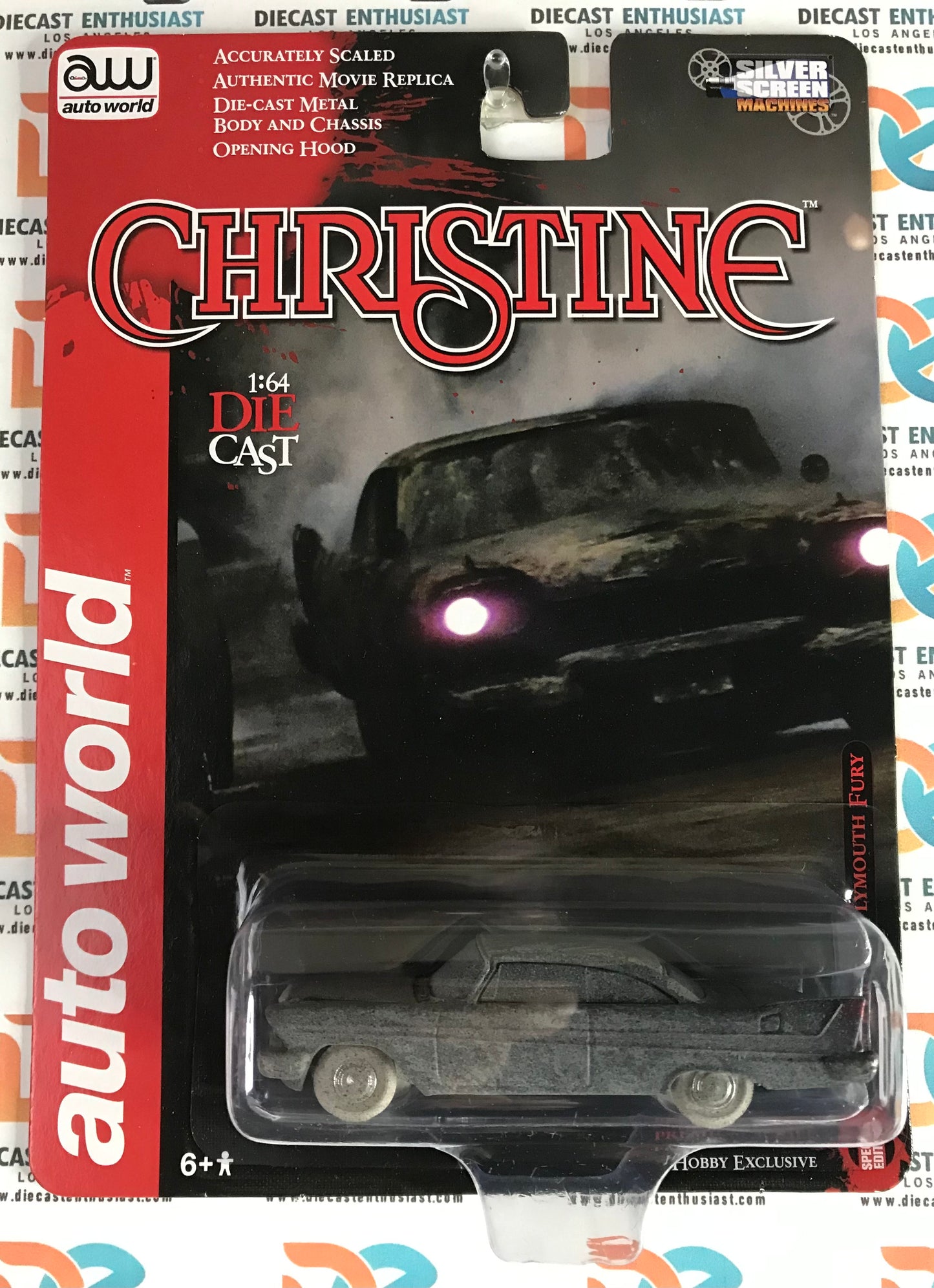 CHASE Auto World Christine 1958 Plymouth Fury Burned Version 1:64