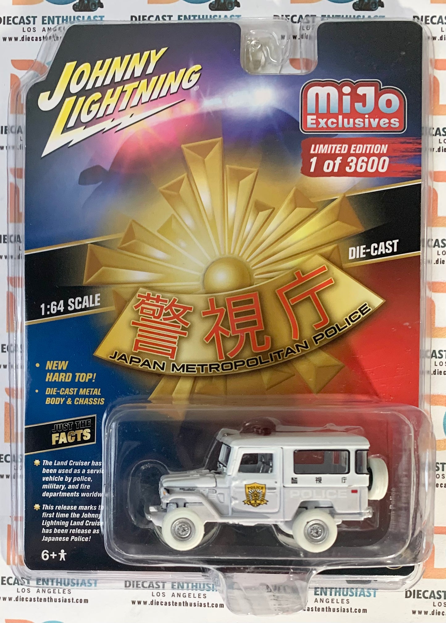 CHASE WHITE LIGHTNING Johnny Lightning Mijo Exclusives Japan Police 1980 Toyota Land Cruiser 1:64