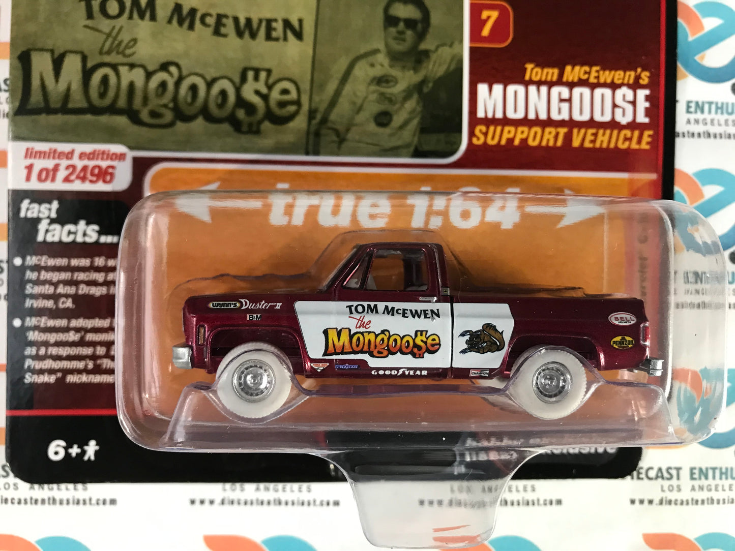 CHASE ULTRA RED Auto World 1StopDiecast Exclusives Racing Legends Tom McEwen Mongoose 1973 Chevrolet Cheyenne C10 Red 1:64