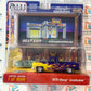 Auto World CS Customs Exclusives Billboard Diorama 1979 Chevy Scottsdale Blue Yellow Flames 1:64