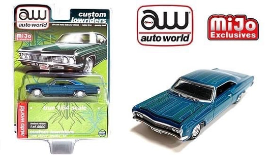 Auto World Custom Lowriders 1966 Chevrolet Impala Turquoise 1:64