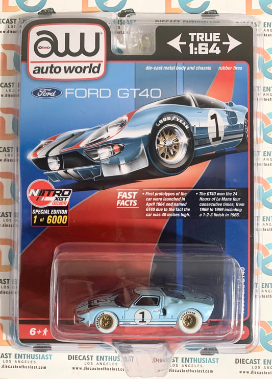 CHASE ULTRA RED Auto World Nitro XGT Exclusives 1966 Ford GT40 Gulf Oil Racing Color #1 1:64