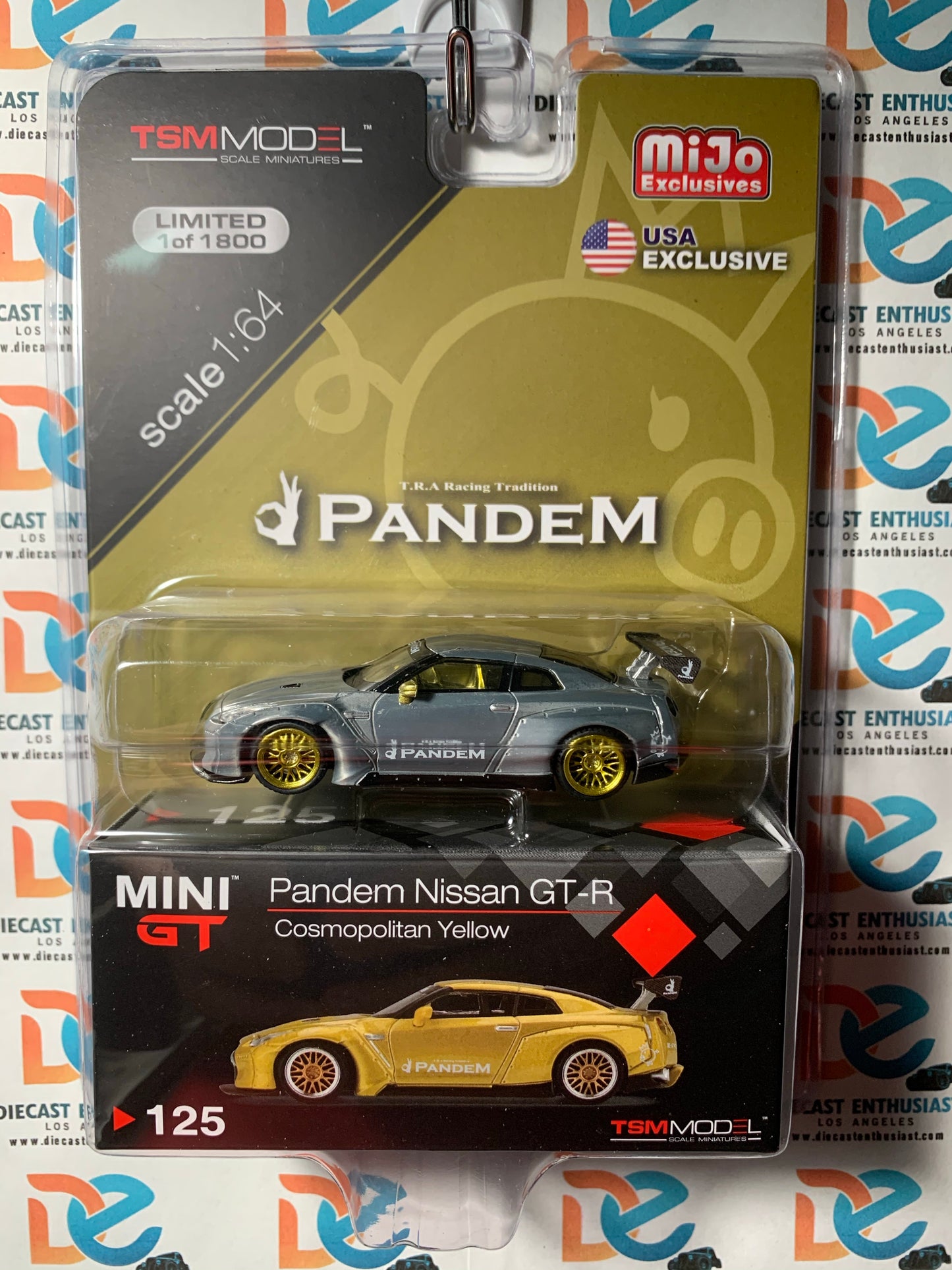 CHASE Mini GT Mijo Exclusive 125 Pandem Nissan GTR Yellow 1:64