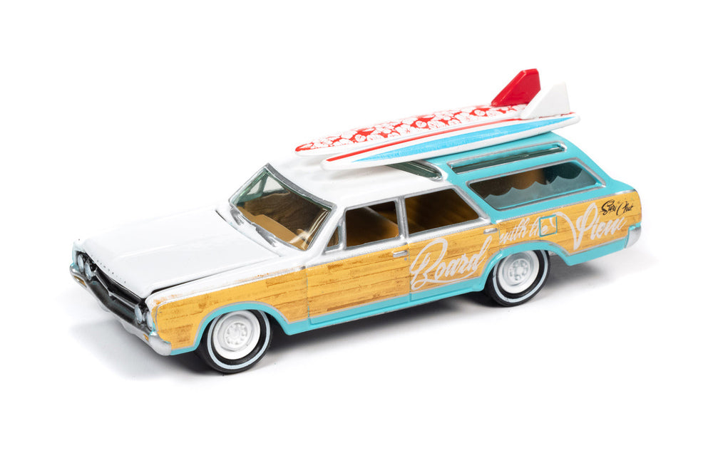 Johnny Lightning Street Freaks Surf Rods 1964 Olds Vista Cruiser Wagon Blue 1:64