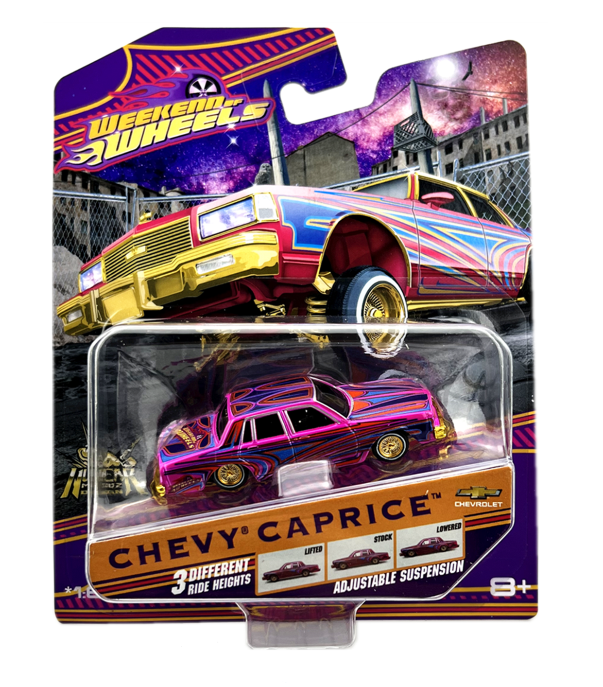 Maisto Weekend of Wheels Exclusives 2022 Lowrider Series Chevy Caprice Pink 1:64