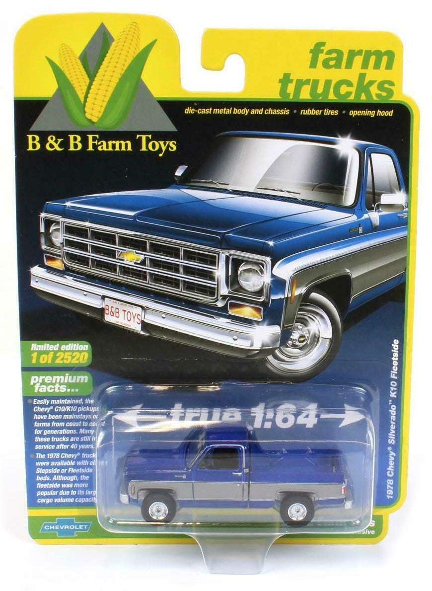 Auto World Exclusives 1978 Chevy Silverado K10 Fleetside Blue Grey 1:64