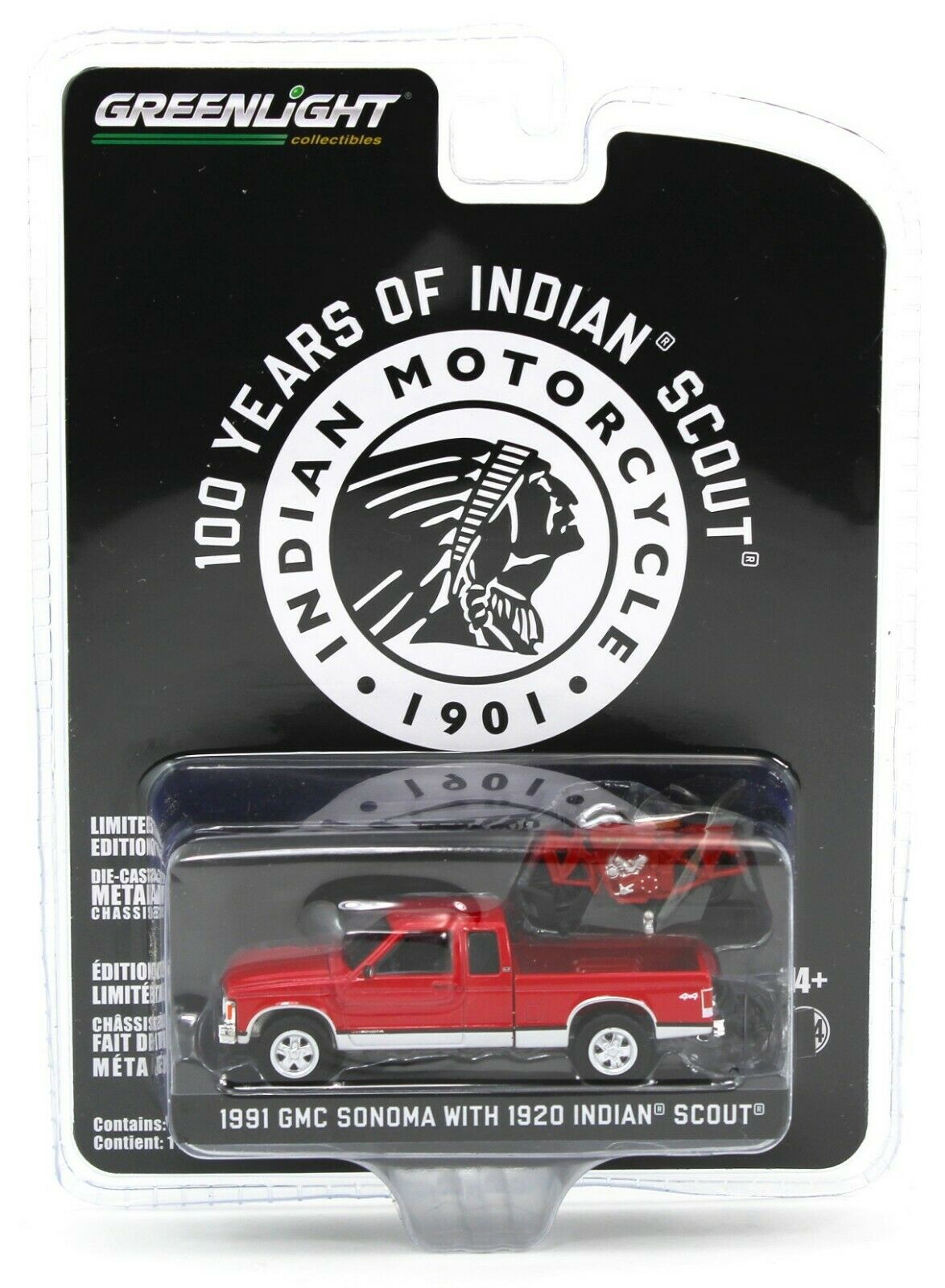 Greenlight 1991 GMC Sonora with 1920 Indian Scout 1:64