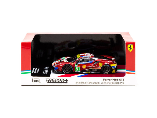Tarmac Ixo Ferrari 488 GTE 24h of Le Mans 2019 Winner of LMGTE Pro Red 1:64