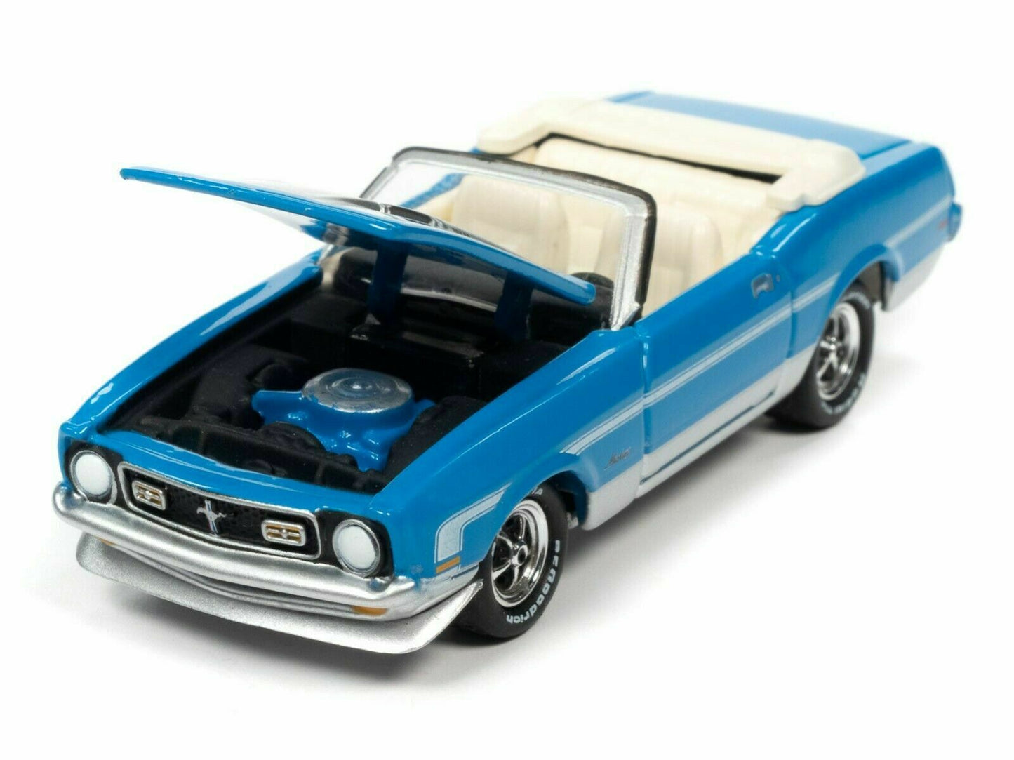 Johnny Lightning 1972 Ford Mustang Convertible Grabber Blue 1:64