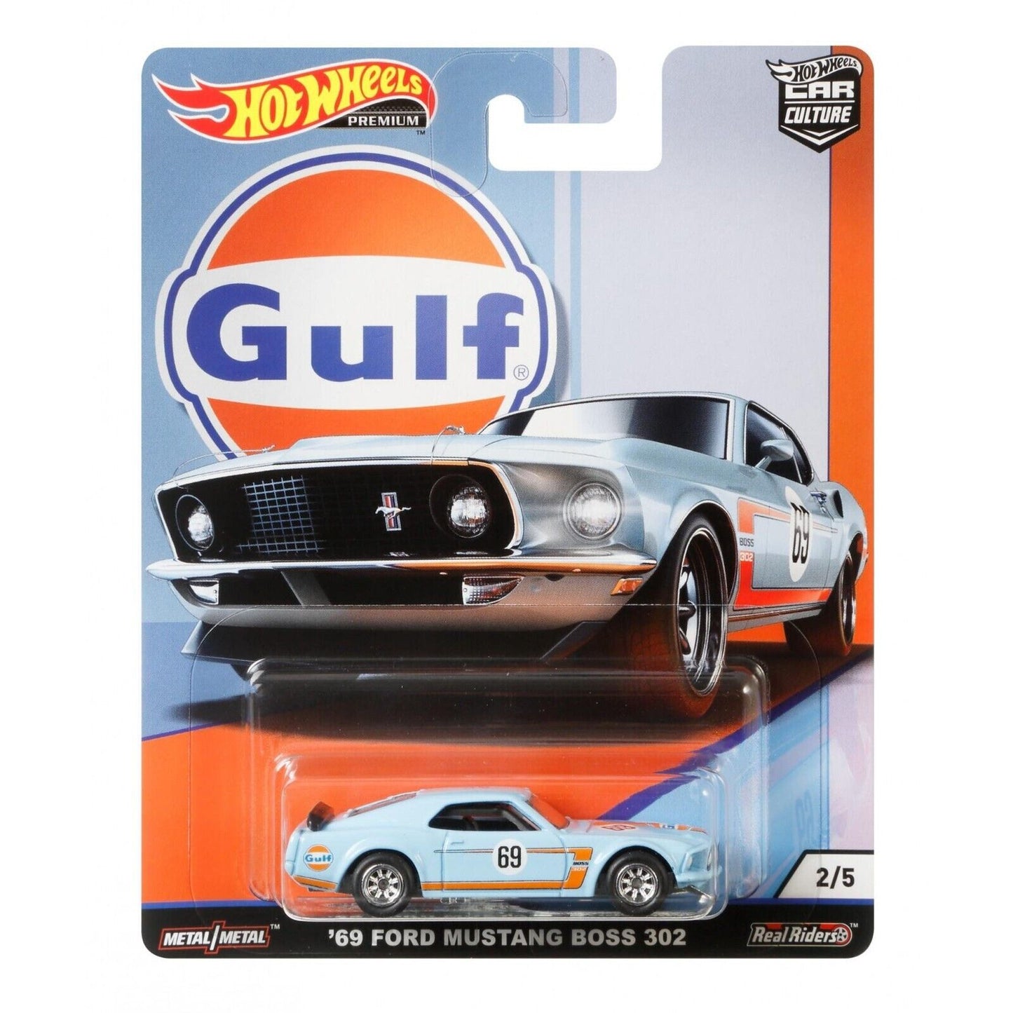 Hot Wheels Gulf 69 Ford Mustang Boss 302 1:64